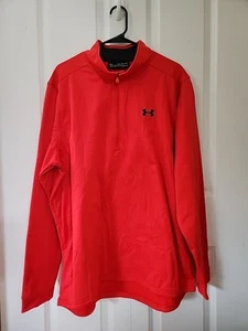 Under Armour Cold Gear Loose 2XL  1/4 Zip  Sweatshirt Long-Sleeve Pullover Red - Picture 1 of 15