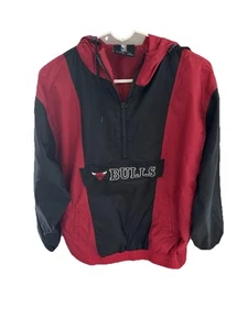 Y2K Chicago Bulls NBA Pull Over Half Zip Mens Large Vintage Windbreaker - Picture 1 of 13