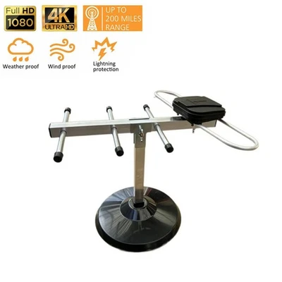 USA Outdoor TV Antenna Amplified Digital HDTV 1080P 4K UHF VHF 200 Mile - Image 1 of 4