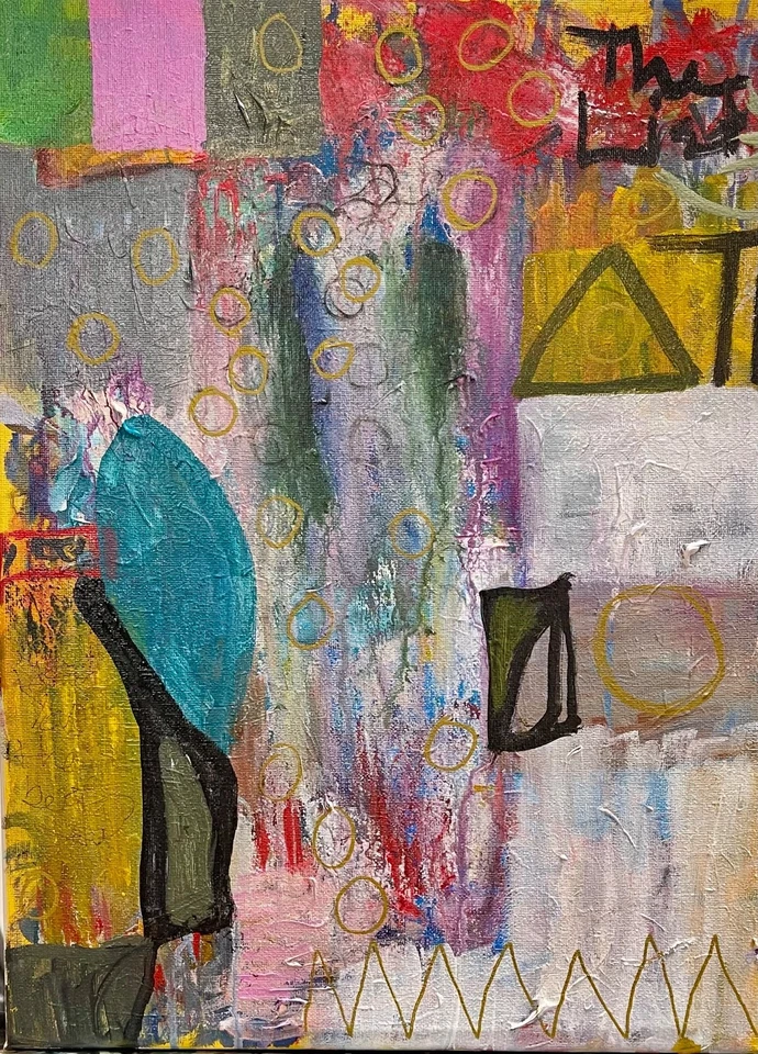 Pintura Original Arte Moderno Abstracto Colorido “Di El Nombre” Lienzo 16x12” Foto 1 de 1