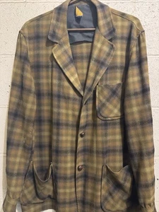 Vtg Pendleton Wool Plaid Jacket Coat Mens Large - Picture 1 of 6