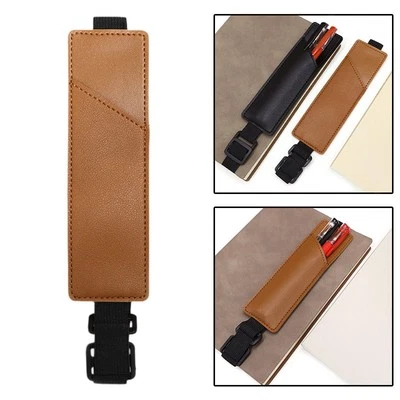 Elastic Band Pen Holder PU Leather Pen Pouch for Diaries University Work Foto 1 de 2