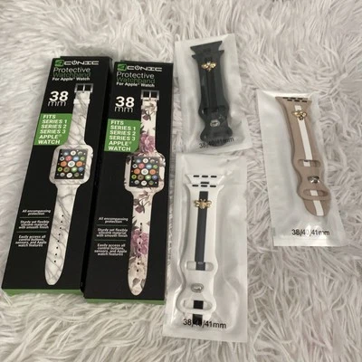 Lote de 5 correas para Apple Watch, Aconic X 2 -38 mm, 3 con dije de abeja 38/40/41 mm Foto 1 de 4