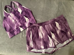 CARRIE UNDERWOOD CALIA XL Short and Bra set/ purple Tie dye / Retail $84  - Picture 1 of 8