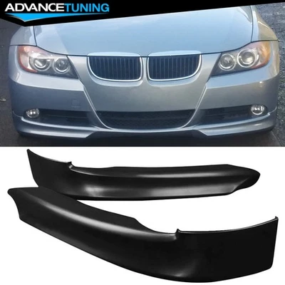 Fits 05-08 BMW E90 3-Series 4Dr OE Style PP Unpainted Front Bumper Lip Spoiler - Image 1 of 4