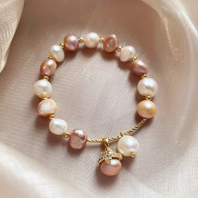 Gorgeous  natural baroque multicolor  pearl bracelet - Image 1 of 4