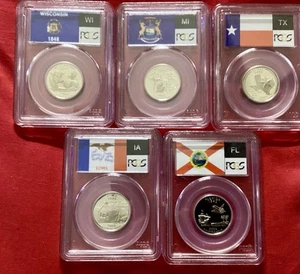 2004-S PCGS PR 69 DCAM Clad State Quarter Set Flag Holder - Picture 1 of 3