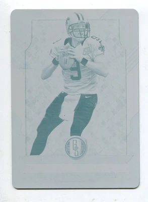 Placa de impresión Gold Standard 2017 cian Drew Brees 1/1 New Orleans Saints Foto 1 de 2