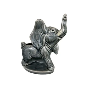 Elefant Pflanzgefäß Rüssel oben glasiert 6,5" x 3,25" Vintage 1959 - Bild 1 von 5