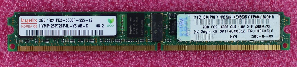 46C0518 - IBM 2GB 1Rx4 PC2-5300P 667Mhz Memory - Image 1 of 1