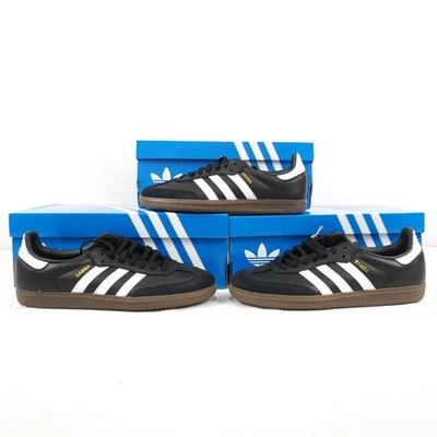 Adidas Samba OG Leather Sneakers In Black/White - Kids' Sizes 5.5/6/6.5 Lot of 3 - Image 1 of 4