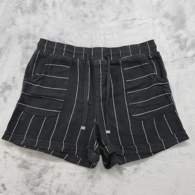 Pantalones cortos Time and Tru para mujer XS (0-2) negro blanco a rayas mezcla de lino tiro alto Foto 1 de 4