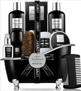 Luxury Spa Kit for Men Sandalwood  Scented Bath Gift Set and Shower Gift - Picture 1 of 4