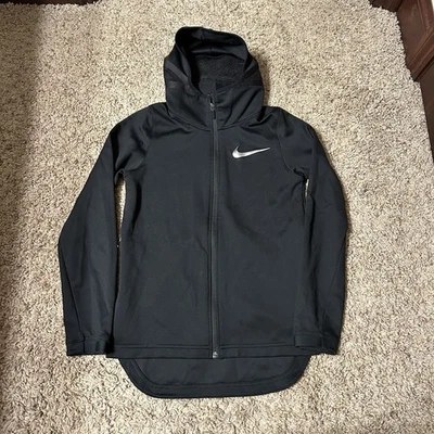 YOUTH Black Nike Basketball Showtime Full Zip Hoodie Jacket 856045-010 Sz L - Image 1 of 4