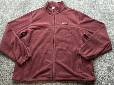 Columbia Jacket Mens 2XL Burgundy Fleece Full Zip Lightweight Outdoor Coat - Image 1 of 4