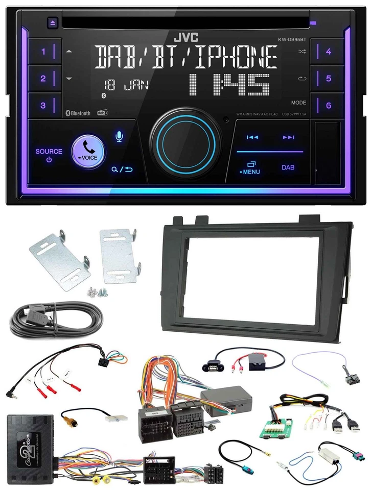 JVC Lenkrad USB 2DIN DAB Bluetooth CD Autoradio für VW Transporter T6.1 ab 2019 - Bild 1 von 4