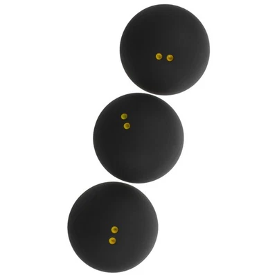  3 Pcs Double Yellow Dot Squash Balls Beginner Competition Training - Image 1 of 4
