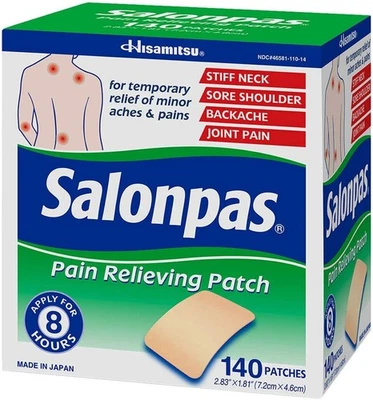 Salonpas Pain Relieving Patch Large (140 Count) –Menthol, NSAID-Free - Image 1 of 4