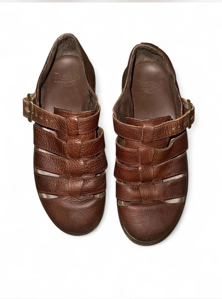 Vtg Dr. Martens Unisex Fenton Brown Leather Fisherman Sandals Size 11 Women - Image 1 of 4