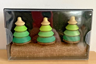 3 tapas de árbol giratorias ARTE jugables hechas a mano pintadas a mano tapas de madera nuevas Austria Foto 1 de 4