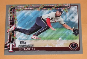2025 Topps Holiday Marcus Semien Silver Glitter #H9 Texas Rangers - Imagen 1 de 2