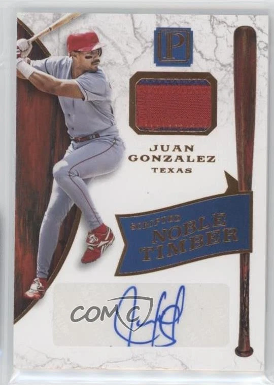 2016 Panini Pantheon Scripted Noble Timber Bronze /10 Juan Gonzalez #SNT-JG Auto - Image 1 of 2