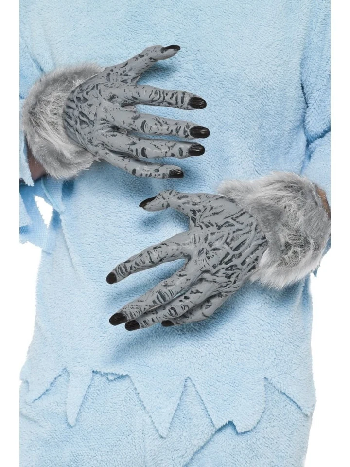 Smiffys Werewolf Furry Hands, Grey - Image 1 of 1