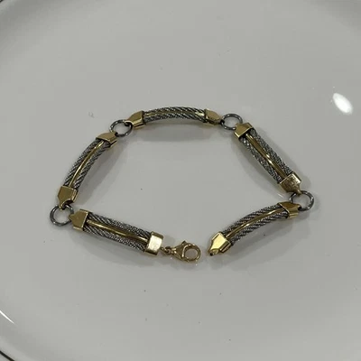 18 Karat Yellow Gold & Stainless Steel Spiral  Bracelet - Image 1 of 4