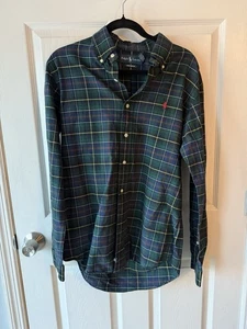 Ralph Lauren Men’s M Classic Fit Green Christmas Plaid Shirt – Heritage - Picture 1 of 4