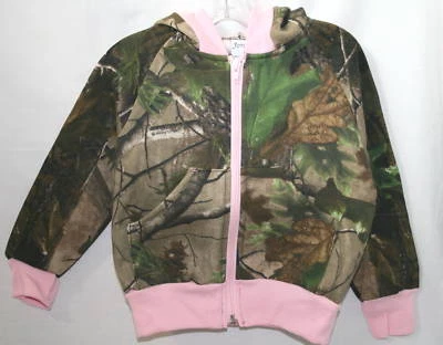 Camouflage & Pink Baby Toddler Girl's Sweatshirt Jacket, Zip Realtree Mossy Oak - Image 1 of 2