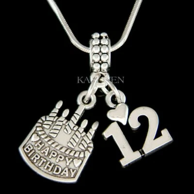 ~12 Cumpleaños Niña ~12 Años Corazón Hija Joyería Dije Pulsera Collar Foto 1 de 4