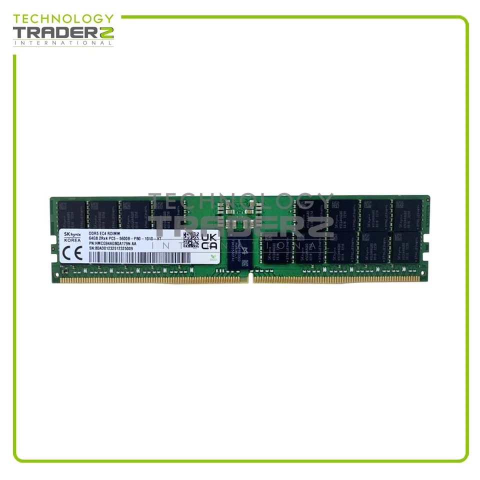 HMCG94AGBQA179N Hynix 64GB PC5-44800 DDR5-5600MHz ECC REG Dual Rank RDIMM Memory - Image 1 of 1