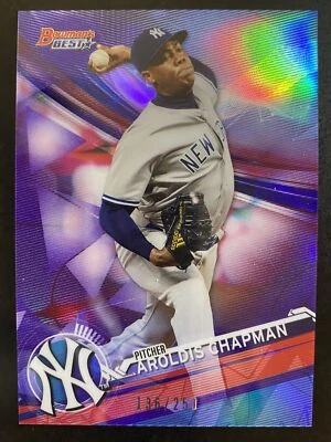 Aroldis Chapman 2017 Bowman's Best Purple Refractor /250 New York Yankees #45 - Image 1 of 2