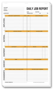 212.1 Tägliche Job Bericht Formulare 8 1/2 x 14" Stck 250 - Bild 1 von 1