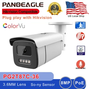 Hik Compatible 8MP ColorVu Bullet Security Waterproof Outdoor IP Camera - Picture 1 of 22