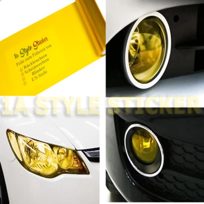Auto Scheinwerfer Folie Gelb Tönungsfolie Nebelscheinwerfer ✅ 100 cm Folierung   - Bild 1 von 3