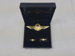 (A26-003 Bundeswehr Fallschirmjäger Fallschirmspringer Abzeichen Gold Set Etui - Picture 1 of 3
