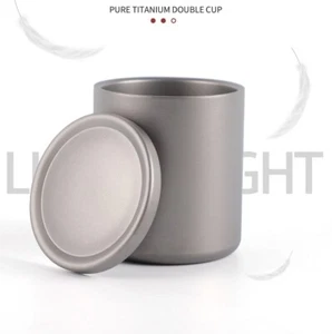 600ml Titan Doppelschicht Becher Kaffee Tee Wasser Trinkgeschirr Tasse 200g mit Deckel - Bild 1 von 8