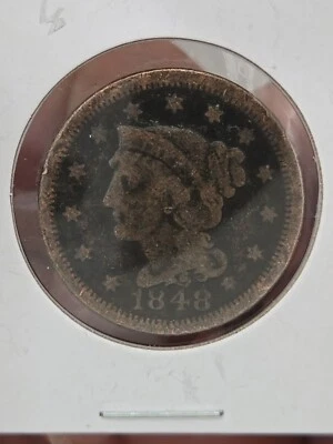 1848 Large Cent Braided Hair - Image 1 of 4