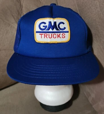 NWT Vintage 70s GMC Trucks Patch Blue Snapback Hat Mesh Trucker Cap Taiwan Foto 1 de 4