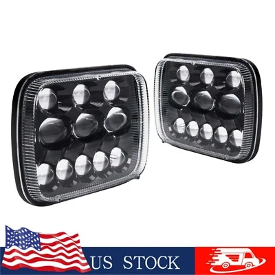 Pair Led Headlights For Jeep Cherokee XJ 1984-2001 Wrangler YJ 1986-95 5x7" 7x6 Foto 1 de 4