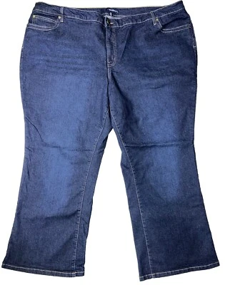 Jeans bootcut jeans feminino 24/7 plus size pequeno 28W médio Stonewash 5 bolsos - Imagem 1 de 4