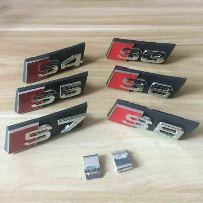 BLACK NEW 3D FOR AUDI S3 S4 S5 S6 S7 S8 GRILL BADGE SLINE Racing Grille EMBLEM - Image 1 of 4