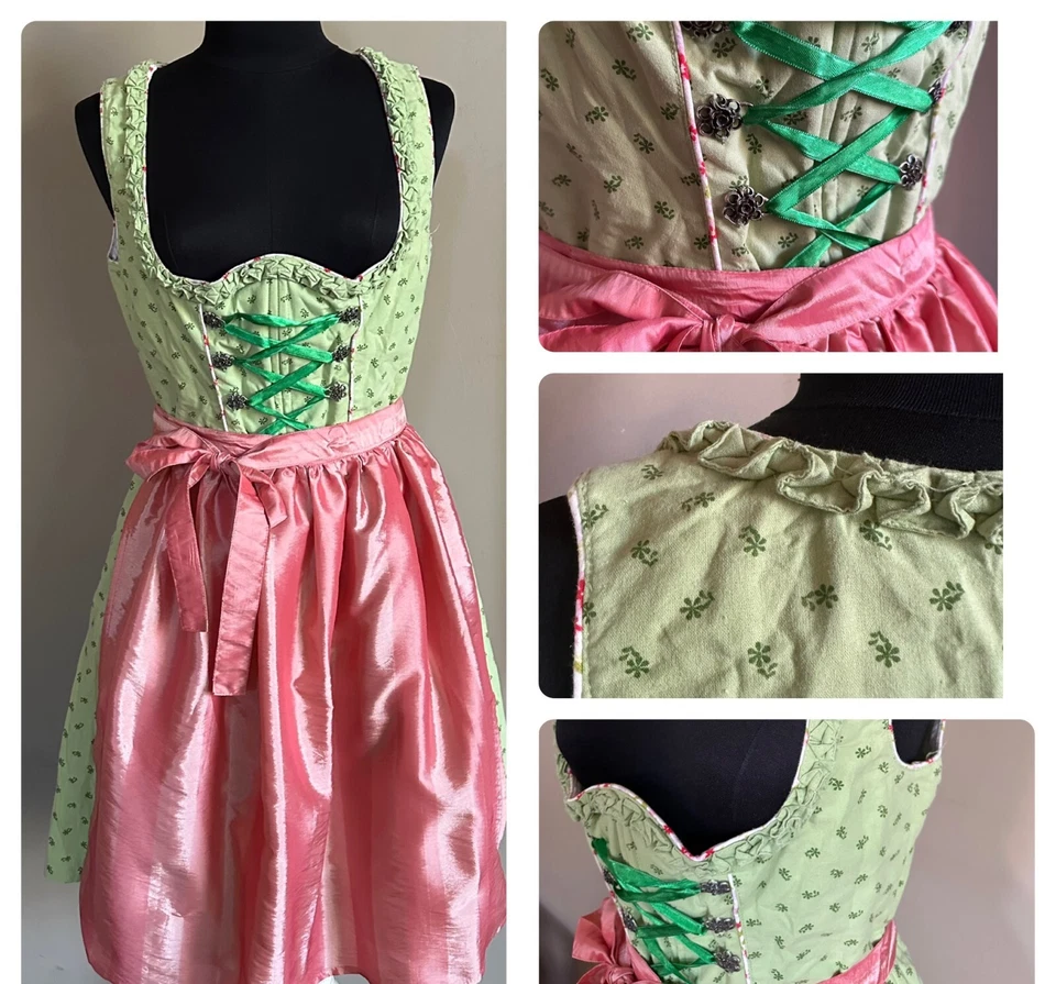 C&A👗🩳DIRNDL👗🩳LANDHAUS👗🩳GRÜN🩳👗SÜßE RÜSCHE🩳👗GR.40👗🩳BAUMWOLLE - Bild 1 von 4