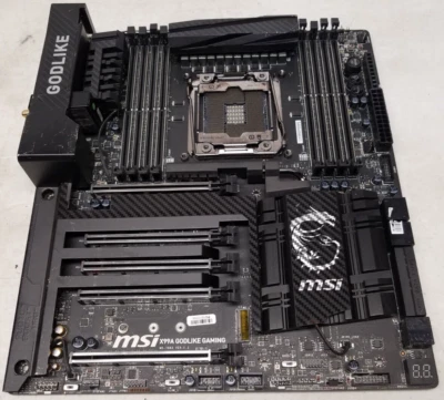MSI X99A GODLIKE GAMING Intel LGA2011-v3 DDR4 eATX Motherboard FOR PARTS! - Image 1 of 4
