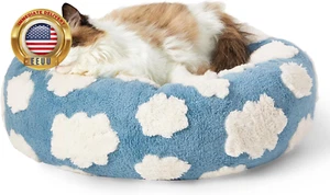 Lesure Cat Beds for Indoor Cats - round Cat Bed Donut Small Dog Bed Calming Pet - Picture 1 of 7