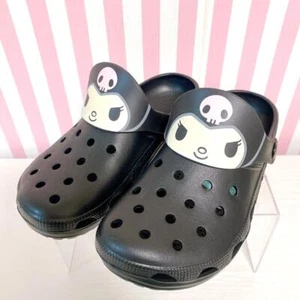 Sanrio Kuromi Sandal Shoes 24.5cm Black Rabbit Skeleton Tag New Character - Picture 1 of 24