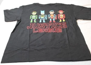 Justice League DC Comics Flash Superman Batman Black T-Shirt Size Boys XL New - Picture 1 of 4