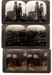 OFFERTA: Antiche cartoline STEREOVIEW 1906 TERREMOTO DI SAN FRANCESCO - Foto 1 di 2