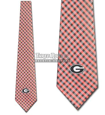 Georgia Bulldogs галстук футбол Gingham галстуки лицензированный мужской шеи галстуки новый с Ярлыками - Изображение 1 из 3